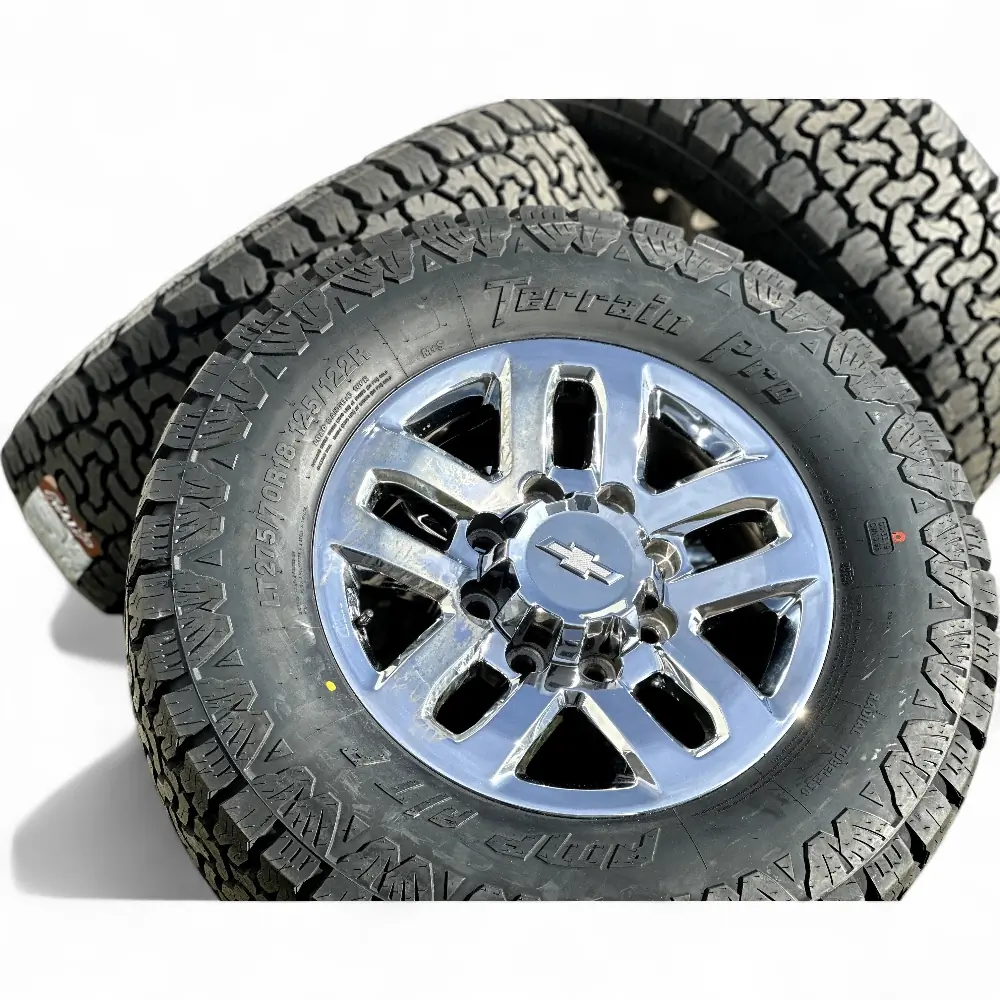 Chevrolet + AMP Chevrolet 10 Spoke 18.0x8.0 with AMP Terrain Pro A/T LT275/70R18 Tires Wheel & Tire Package - View 6