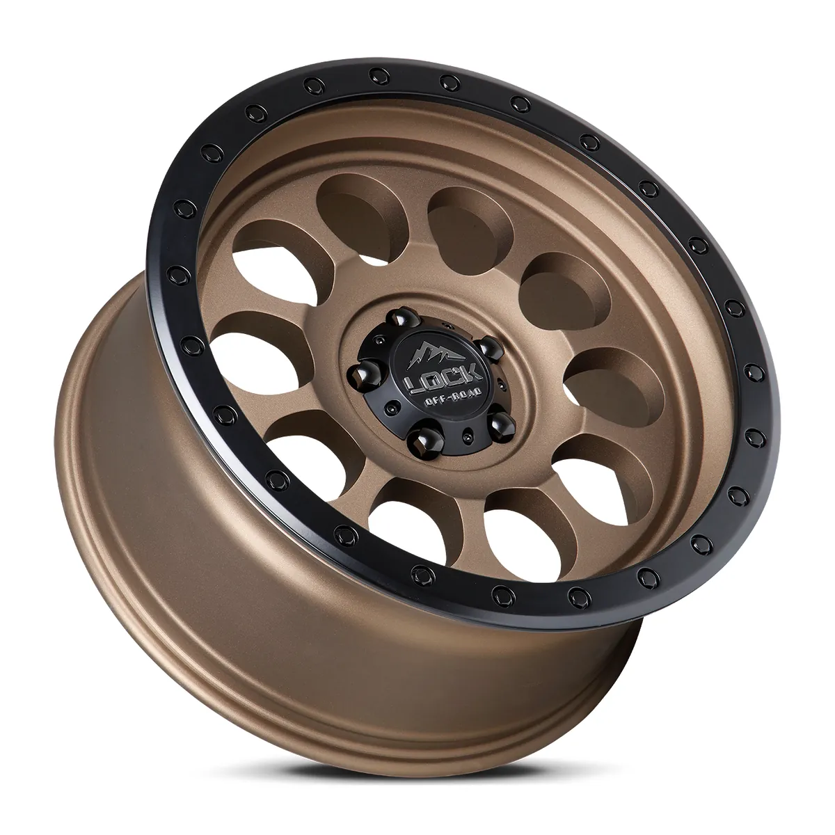 17 Inch Matte Desert Bronze With Matte Black Ring 6 Lug Rims 50CAL-7969MRMBR12N