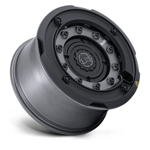 BR027 ARX GUN BLACK W/ MATTE BLACK RING Rims for Ford F250, Ford F350, Ford Excursion