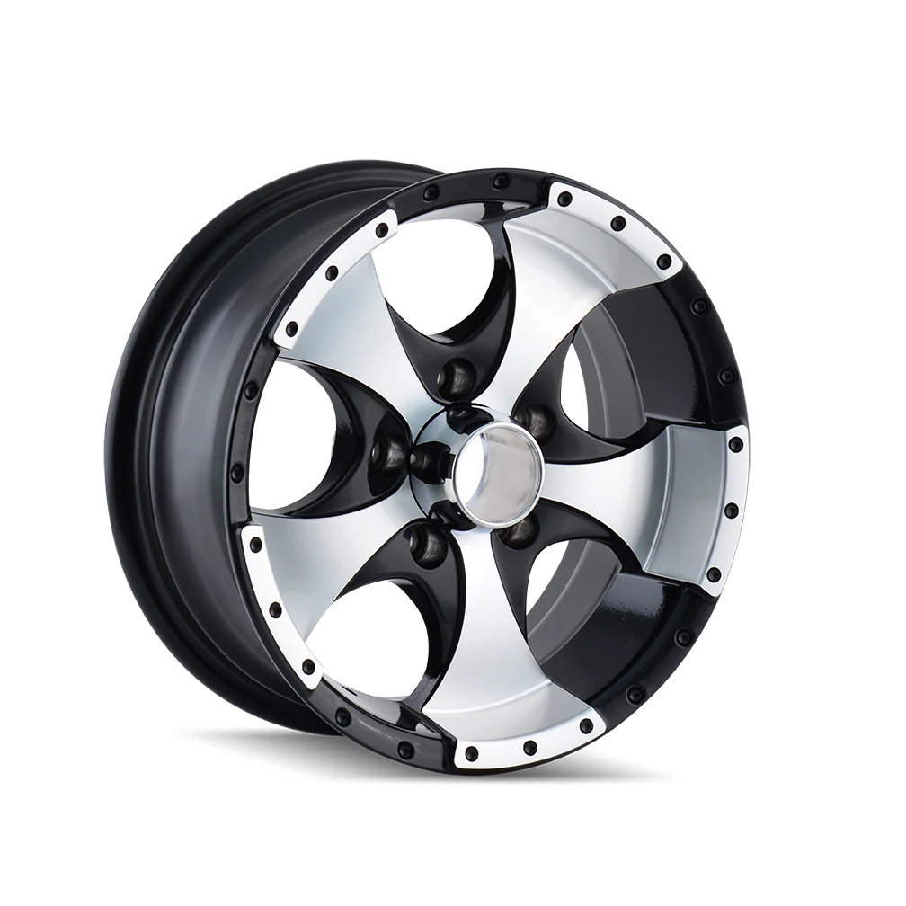 14 Inch Gloss Black Machined 5 Lug Rims 136-4665BX