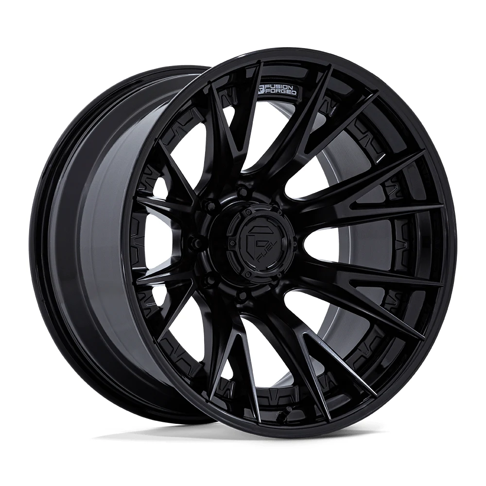 Fuel 1PC FC402 CATALYST MATTE BLACK W/ GLOSS BLACK LIP 22 Inch Wheels