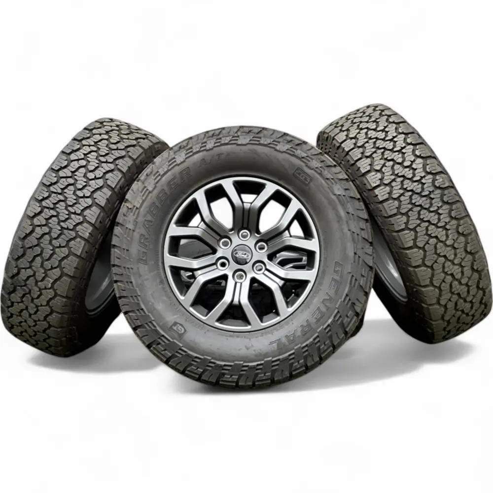 Ford + General Ford Tremor Charcoal Grey 18x7.5 Wheels 6x135 Rims with General Grabber A/TX 275/70R18 Tires Wheel & Tire Package - View 3