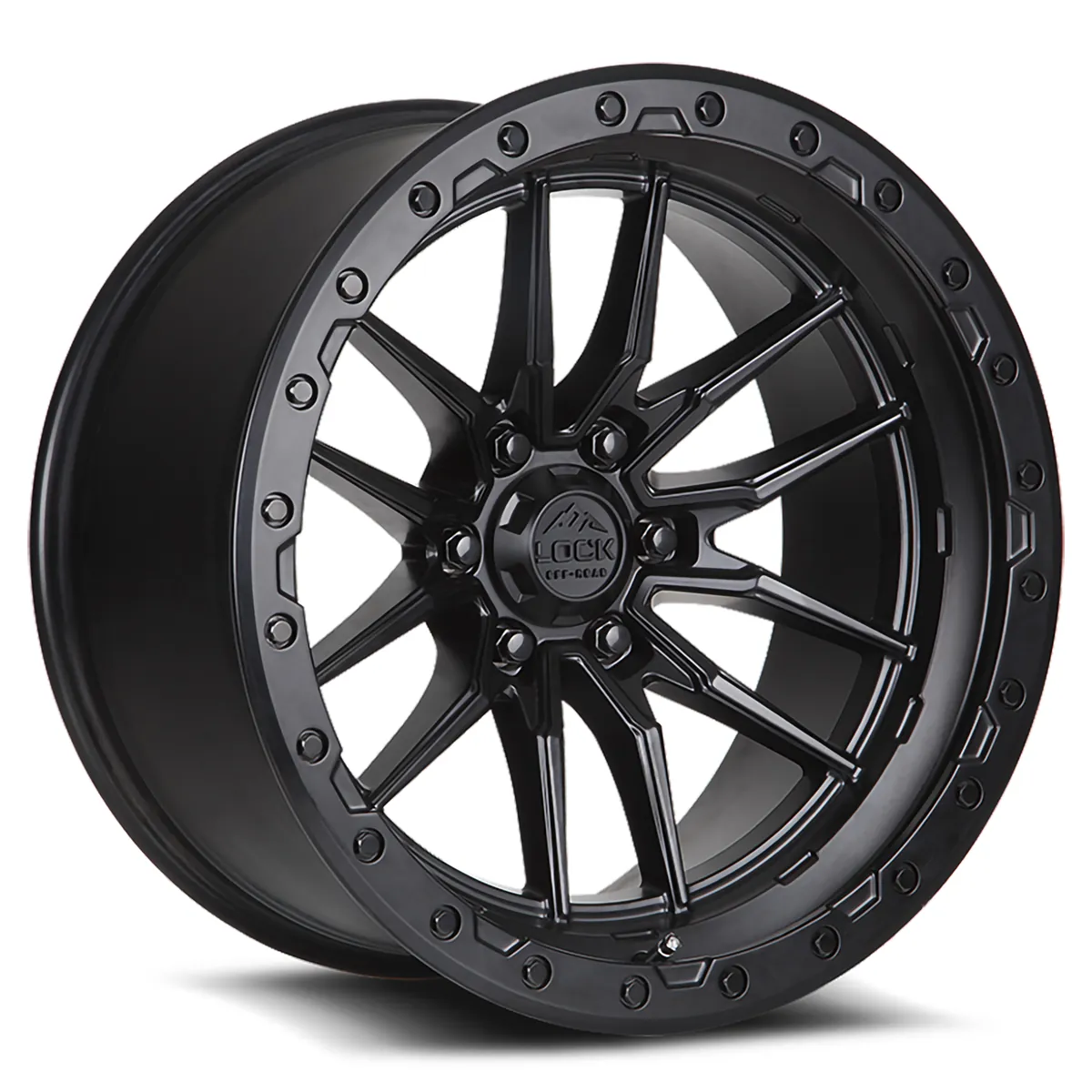 Krawler Matte Black With Matte Black Ring Rims for Toyota Tacoma, Toyota 4Runner, Chevy Silverado