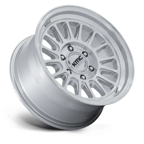 KM733 IMPACT FFT GLOSS SILVER W/ MACHINED FACE Rims for Toyota Tacoma, Toyota 4Runner, Chevy Silverado