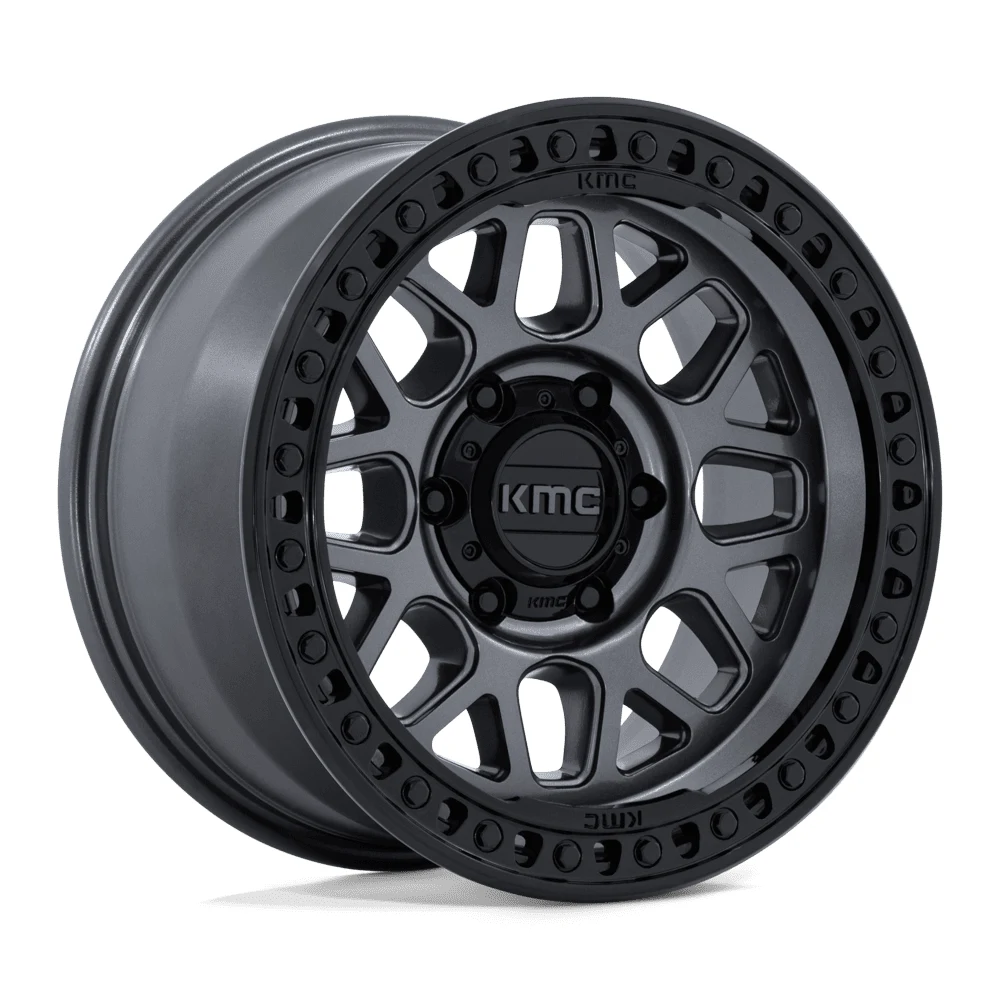 KMC KM549 GRS GLOSS GUNMETAL W/ GLOSS BLACK 18 Inch Wheels