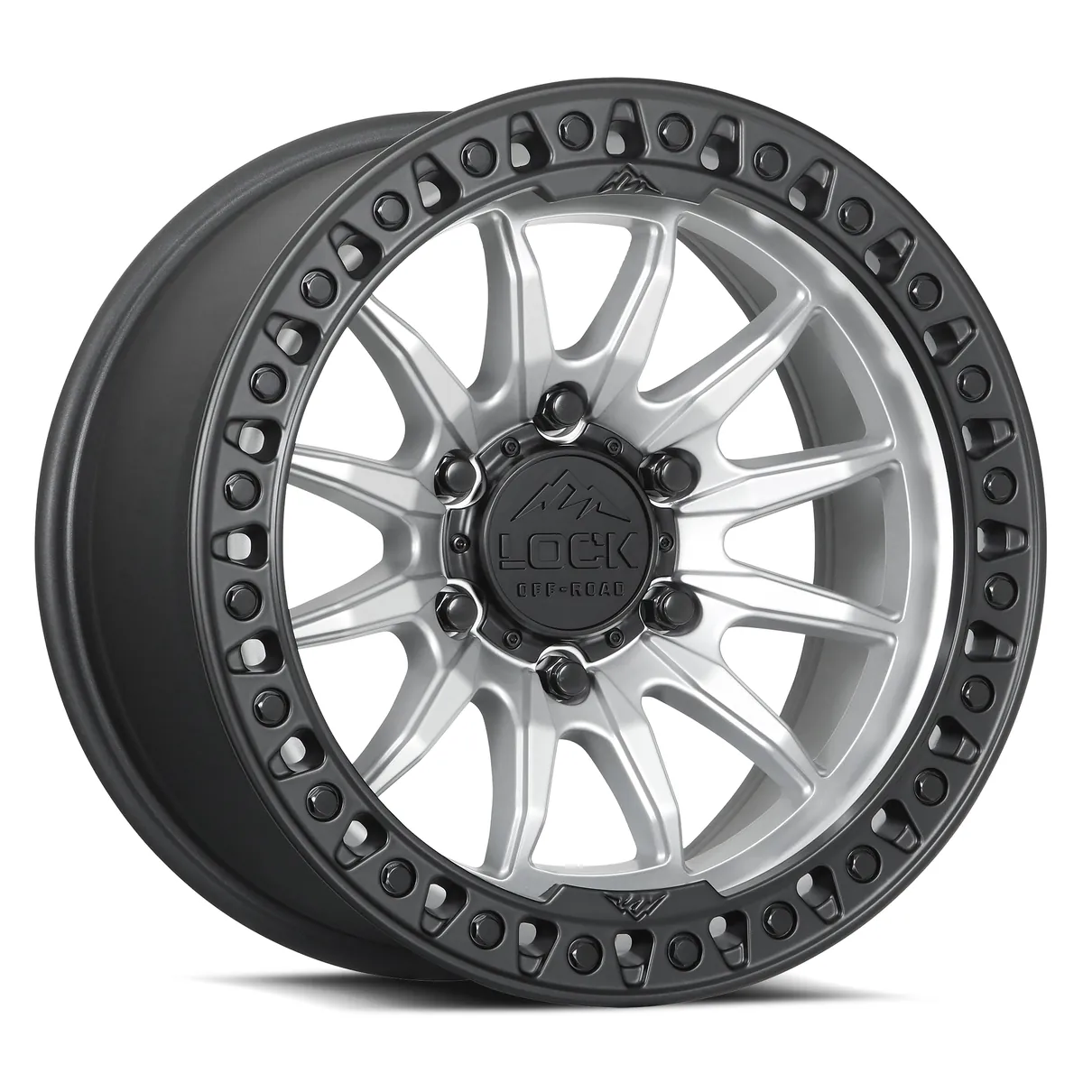 Trail Matte Silver With Matte Black Ring Rims for Toyota Tacoma, Toyota 4Runner, Chevy Silverado