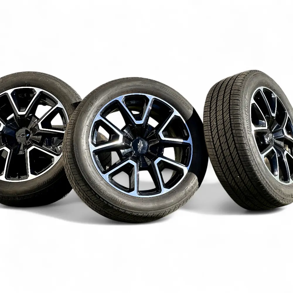 Chevrolet + Bridgestone Chevrolet 5 Y-Spoke Black Machined 22x9.0 Wheels 6x139.7 Rims with Bridgestone Alenza A/S 02 275/50R22 Tires Wheel & Tire Package - View 6