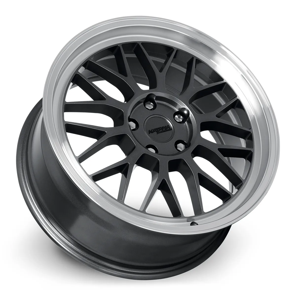 18 Inch Gloss Gunmetal Machined Lip 5X100 Rims KR06-188050GML