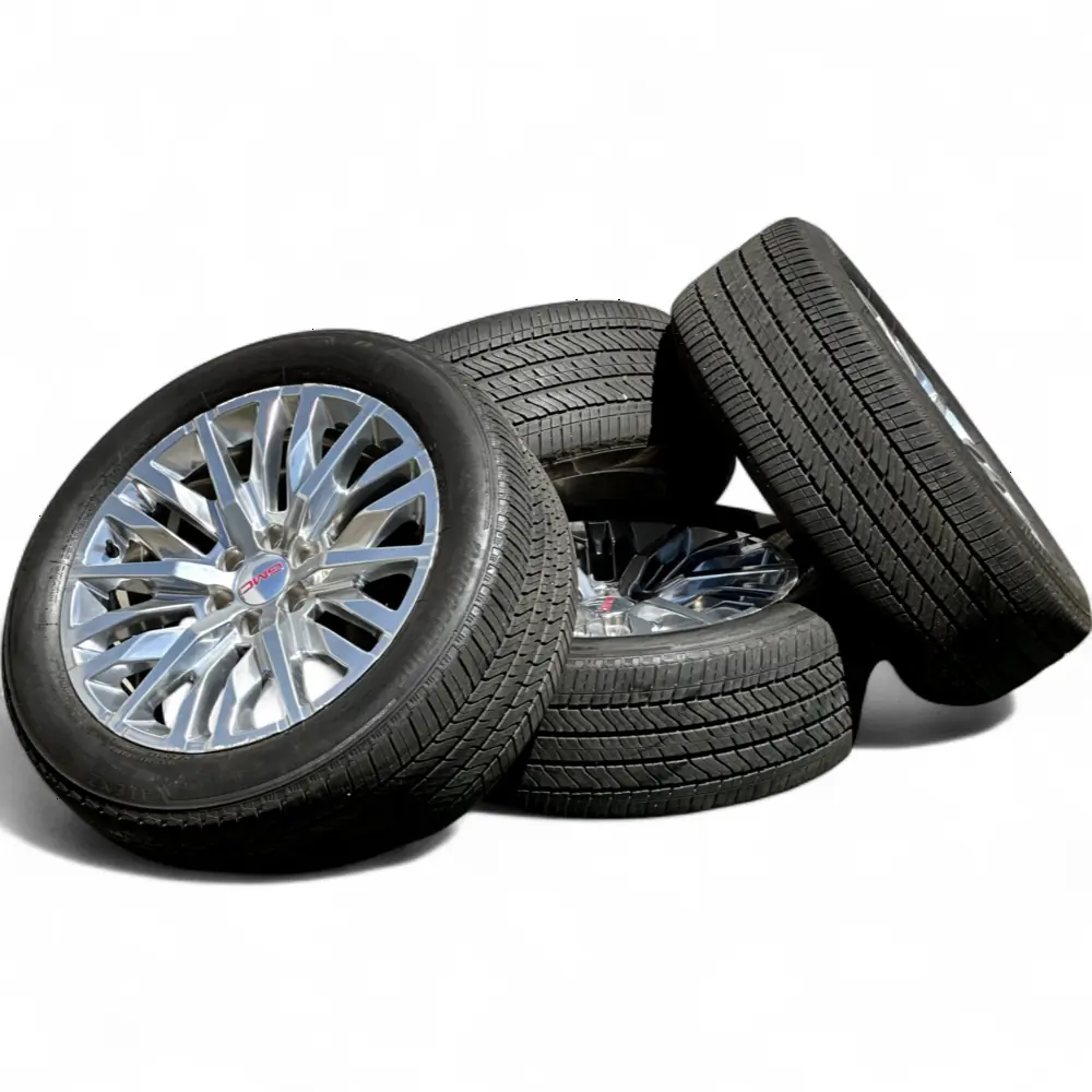 GMC + Bridgestone 22" GMC Sierra Wheels 18 Spoke 6x139.7 Rims with Bridgestone Alenza A/S 02 275/50R22 Tires Wheel & Tire Package - View 5