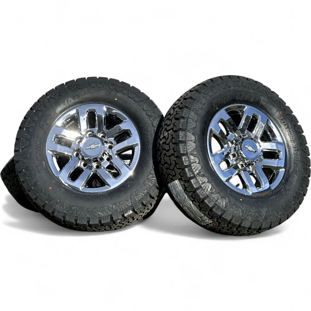 Chevrolet + AMP Chevrolet 10 Spoke 18.0x8.0 with AMP Terrain Pro A/T LT275/70R18 Tires Wheel & Tire Package - View 3