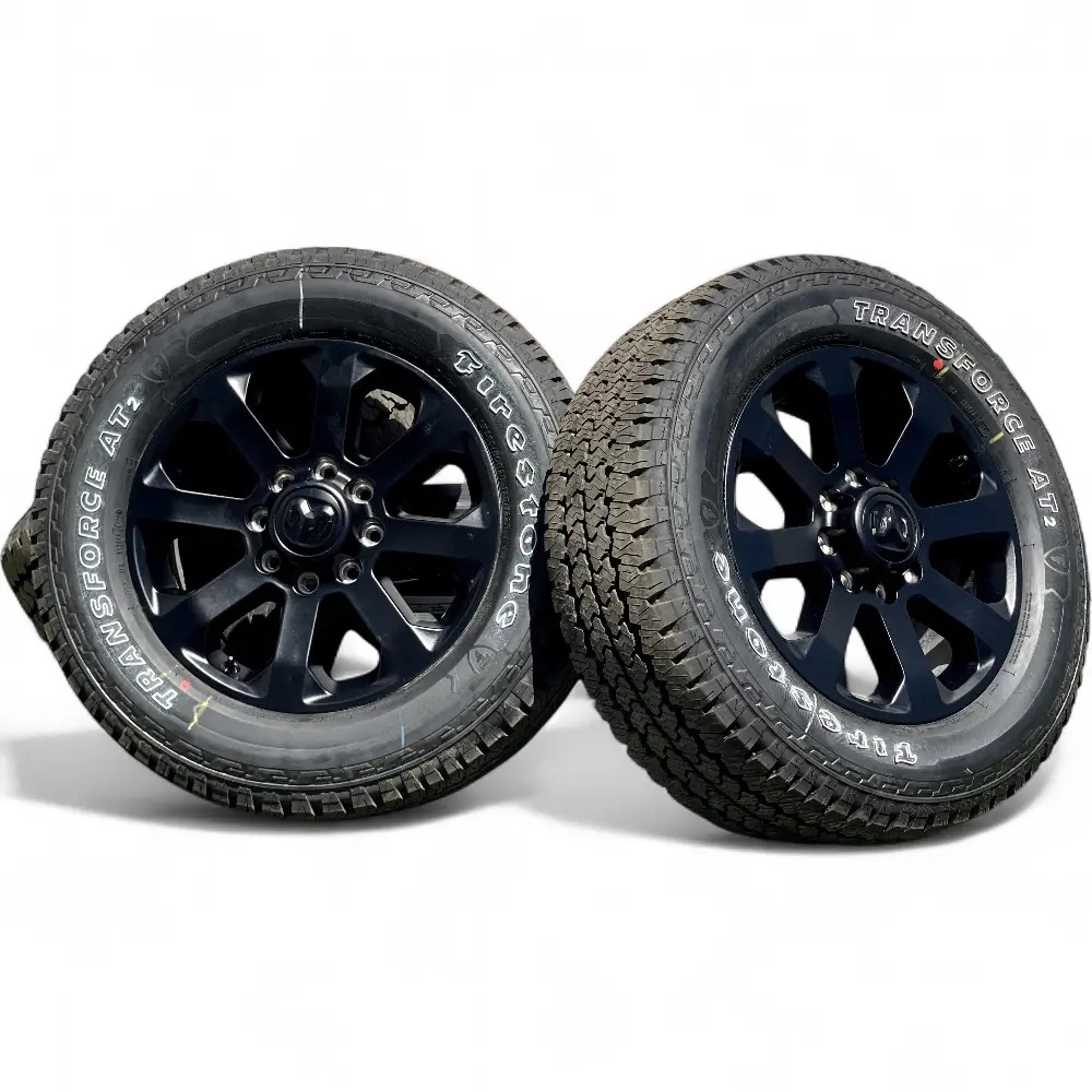 Dodge-Ram + Firestone Dodge-Ram 8 Spoke Powder Coat Black 20x8.0 Wheels 8x165.1 Rims with Firestone Destination A/T2 285/60R20 Tires Wheel & Tire Package - View 5