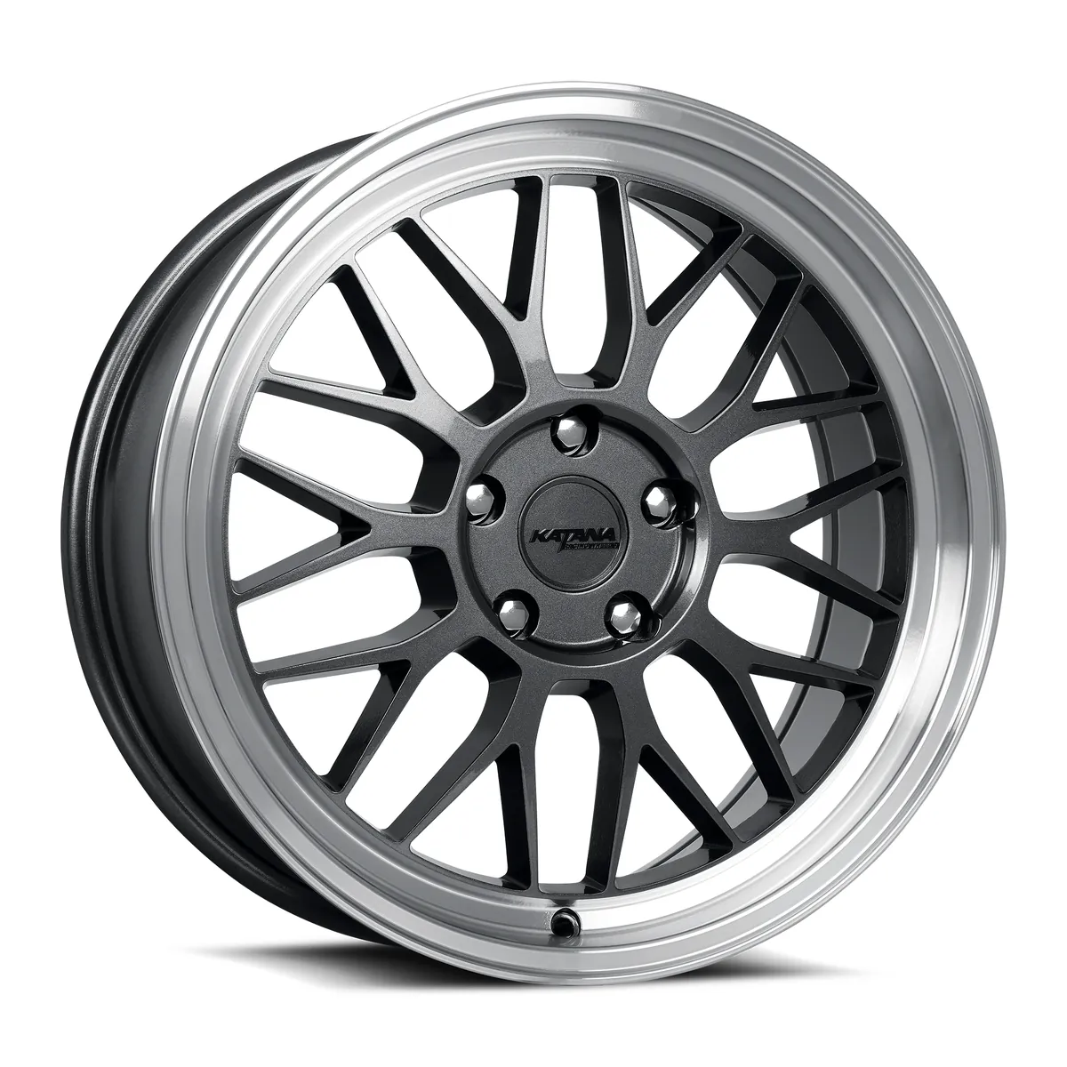 Kr06 Gloss Gunmetal Machined Lip Rims 18x8 5x100 ET40