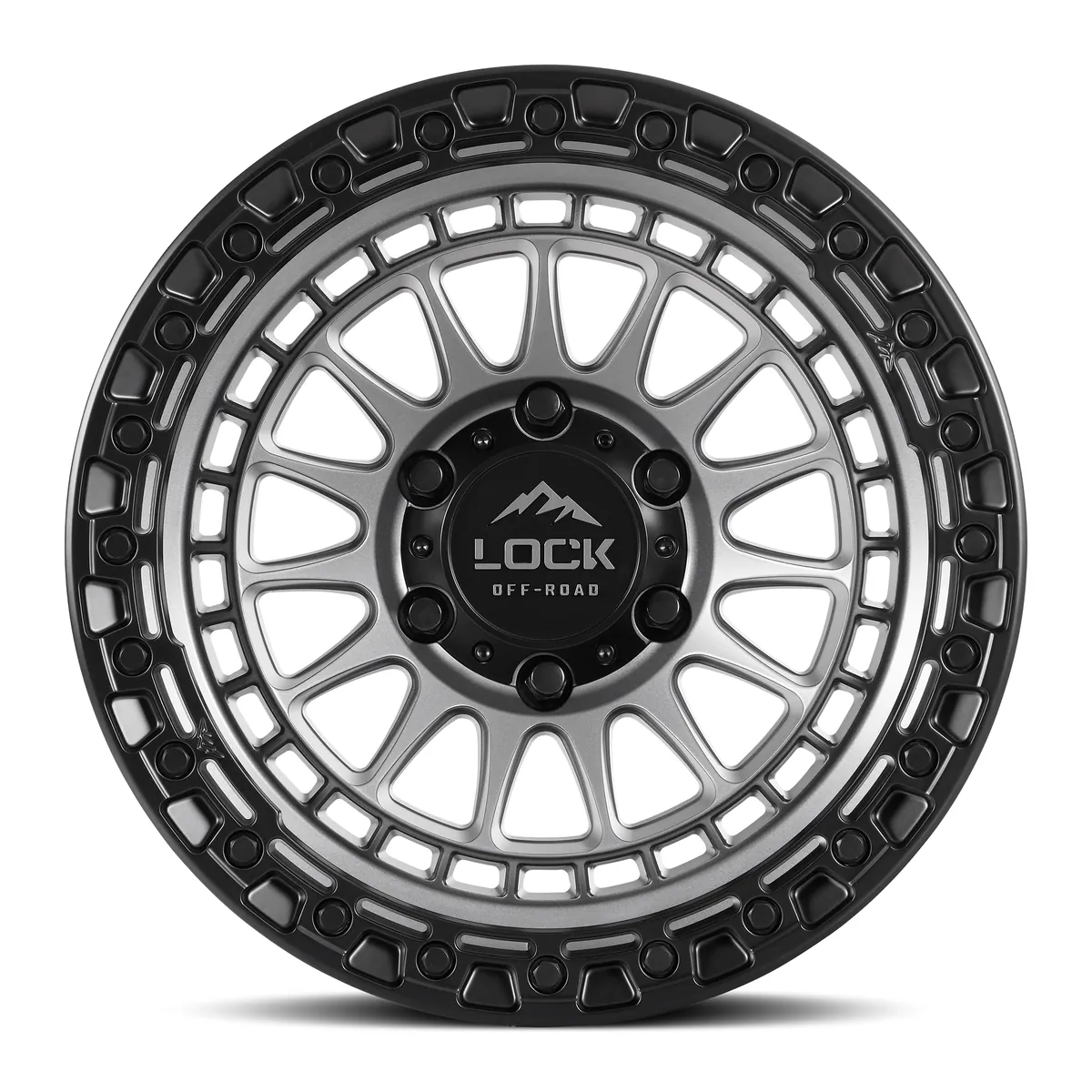 Lock Off-Road Mojave Matte Grey With Matte Black Ring Wheel