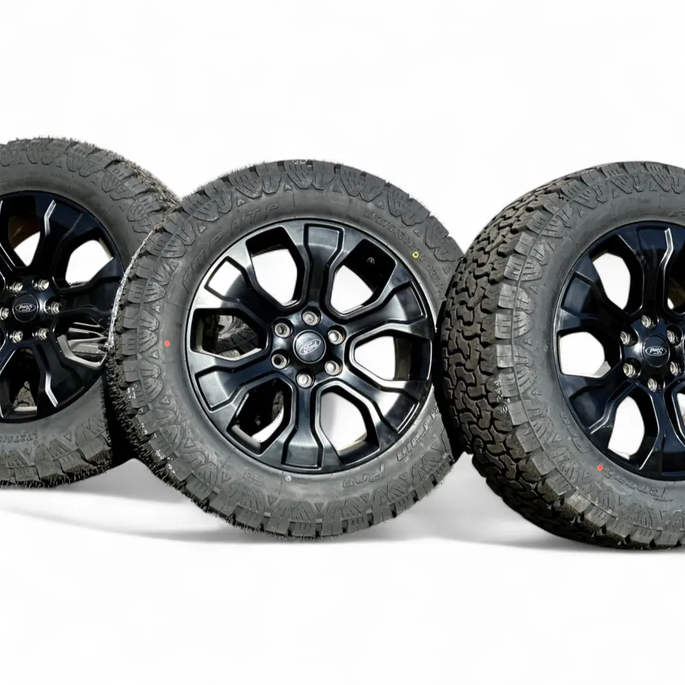 Ford + AMP Ford 6 Spoke Powder Coat Black 20x8.5 Wheels 6x135 Rims with AMP Terrain Pro A/T LT275/60R20 Tires Wheel & Tire Package - View 6