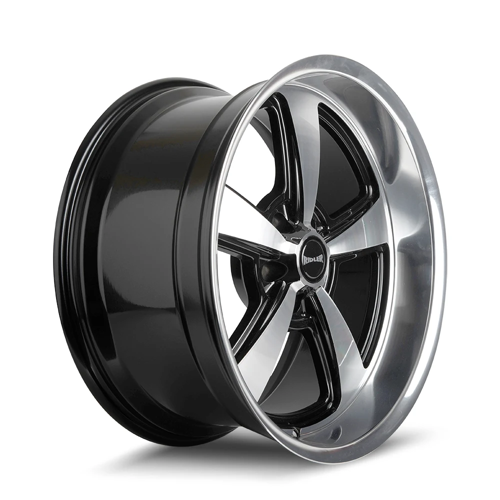 652 Gloss Black With Diamond Cut Face & Lip Rims for Honda Civic, Honda Accord, Toyota Camry
