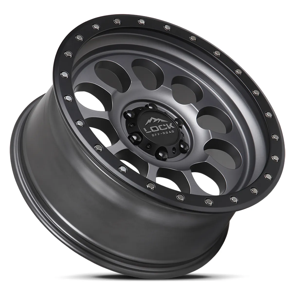 17 Inch Matte Grey With Matte Black Ring 5 Lug Jeep Rims 50CAL-7957MGMBR