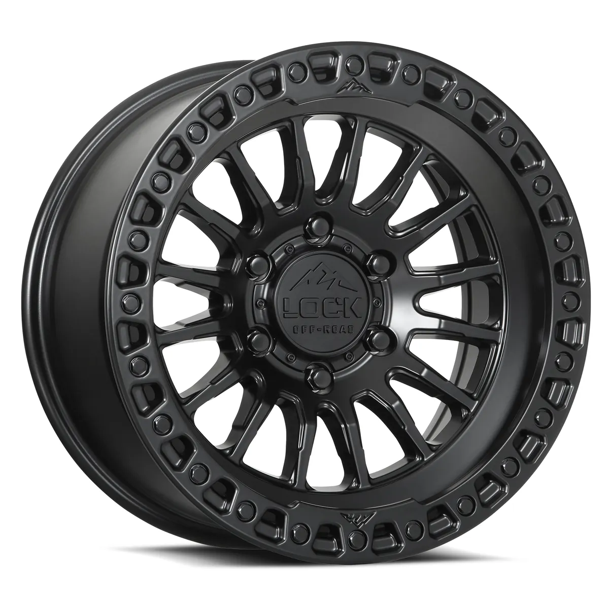 Grit Matte Black With Matte Black Ring Rims for Toyota Tacoma, Toyota 4Runner, Chevy Silverado