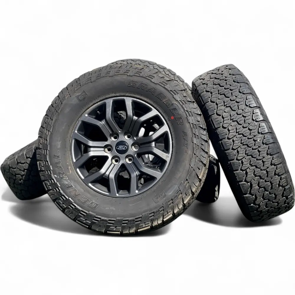Ford + General - Ford Tremor Charcoal Grey 18x7.5 Wheels 6x135 Rims with General Grabber A/TX 275/70R18 Tires - package - 18.0" diameter - 6x135