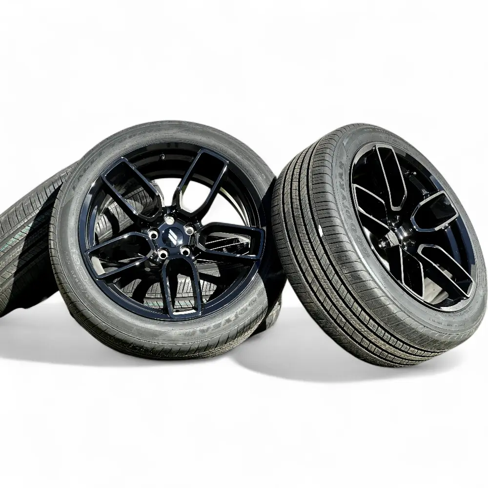 Replica + Goodyear Replica SRT DG10 Gloss Black 20x9.5 Wheels 5x115 Rims with Goodyear Eagle Touring 245/45R20 Tires Wheel & Tire Package - View 2