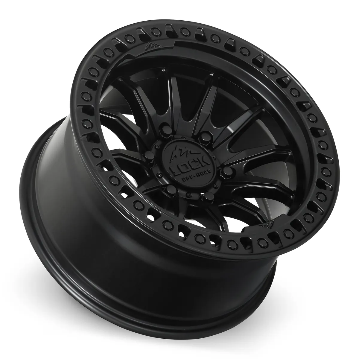 17 Inch Matte Black With Matte Black Ring 5 Lug Jeep Rims TRAIL-7957MB12N