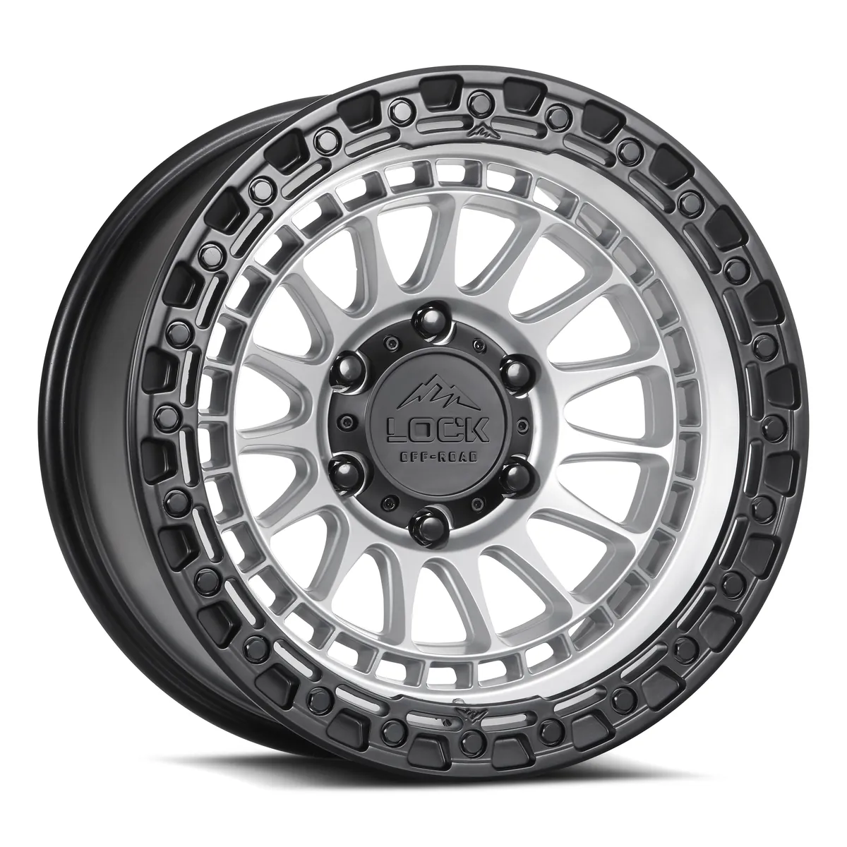 Mojave Matte Silver With Matte Black Ring Rims for Toyota Tacoma, Toyota 4Runner, Chevy Silverado
