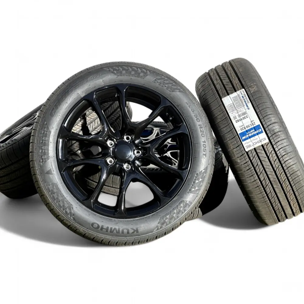 Replica + Kumho Replica 1135 Gloss Black 20x9.0 Wheels 5x127 Rims with Kumho Crugen HP71 255/50R20 Tires Wheel & Tire Package - View 3