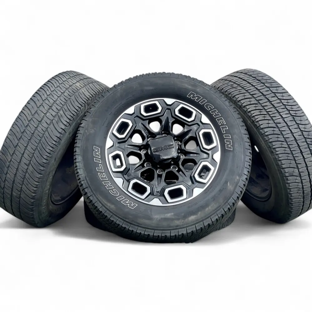 GMC + Michelin GMC 16 Slot Black Machined 20x8.5 Wheels 8x180 Rims with Michelin LTX A/T 2 275/65R20 Tires Wheel & Tire Package - View 5