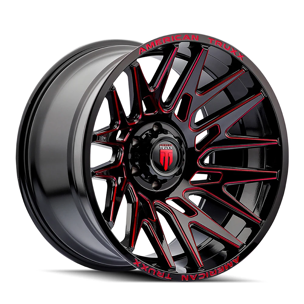 American Truxx Evolution Gloss Black Prizm Red Wheel American Truxx Evolution Gloss Black Prizm Red Wheel