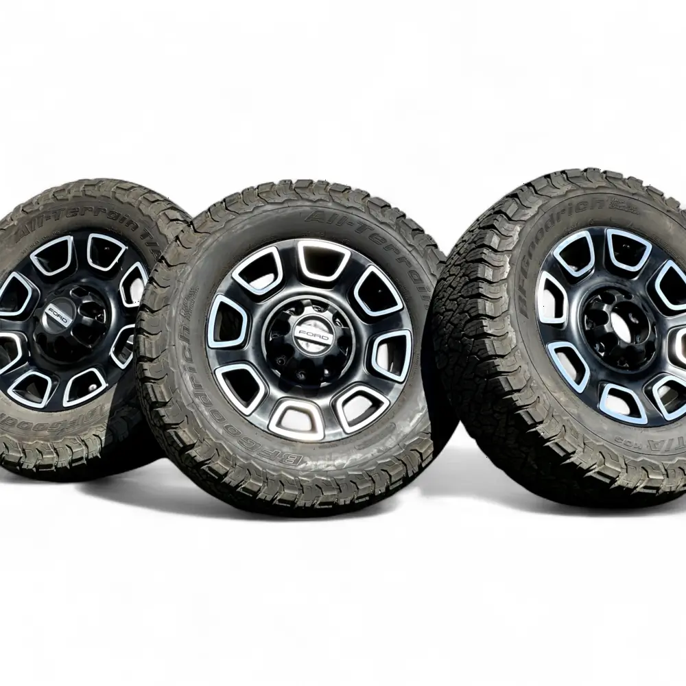 Ford + BFGoodrich Ford 8 Spoke Black Machined 20x8.0 Wheels 8x170 Rims with BFGoodrich All-Terrain T/A KO3 295/65R20 Tires Wheel & Tire Package - View 6