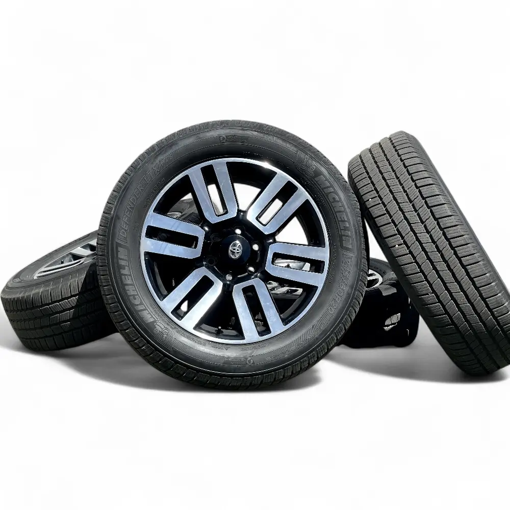 Toyota + Michelin - Toyota 6 Double Spoke Grey or Black Machined 20x7.0 Wheels 6x139.7 Rims with Michelin Defender LTX M/S 245/60R20 Tires - package - 20.0" diameter - 6x139.7