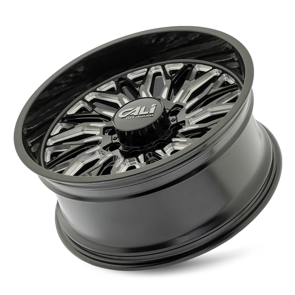 22 Inch Gloss Black/Milled Spokes 8 Lug Rims 9118-22181BM