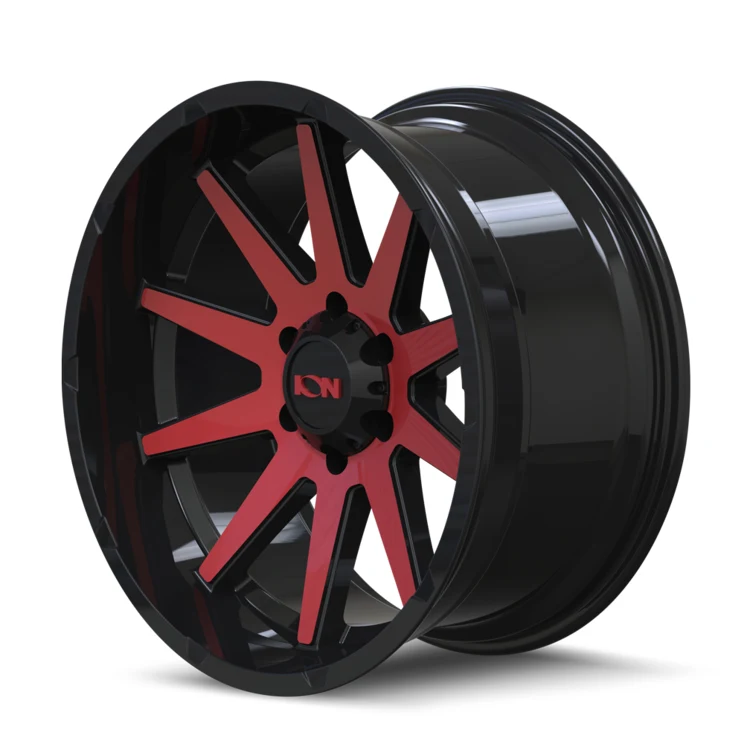 143 Gloss Black Red Machined Rims for Ford F250, Ford F350, Ford Excursion