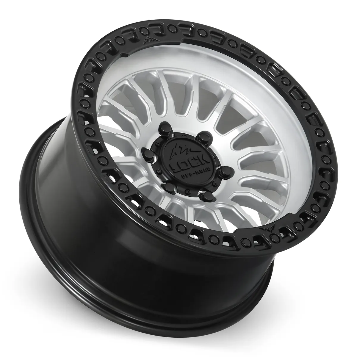 17 Inch Matte Silver With Matte Black Ring 5 Lug Jeep Rims GRIT-7969MRMBR12N