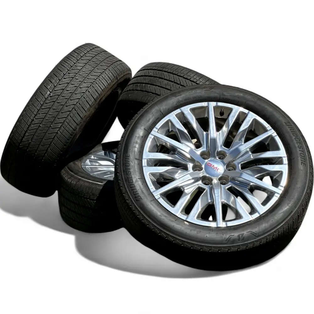 GMC + Bridgestone 22" GMC Sierra Wheels 18 Spoke 6x139.7 Rims with Bridgestone Alenza A/S 02 275/50R22 Tires Wheel & Tire Package - View 4