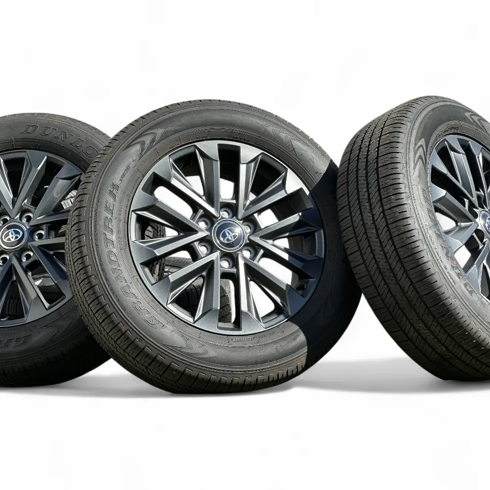 Toyota + Dunlop Toyota 12 Spoke Powder Coat Charcoal 20x7.5 Wheels 6x139.7 Rims with Dunlop Grandtrek PT22 265/60R20 Tires Wheel & Tire Package - View 7
