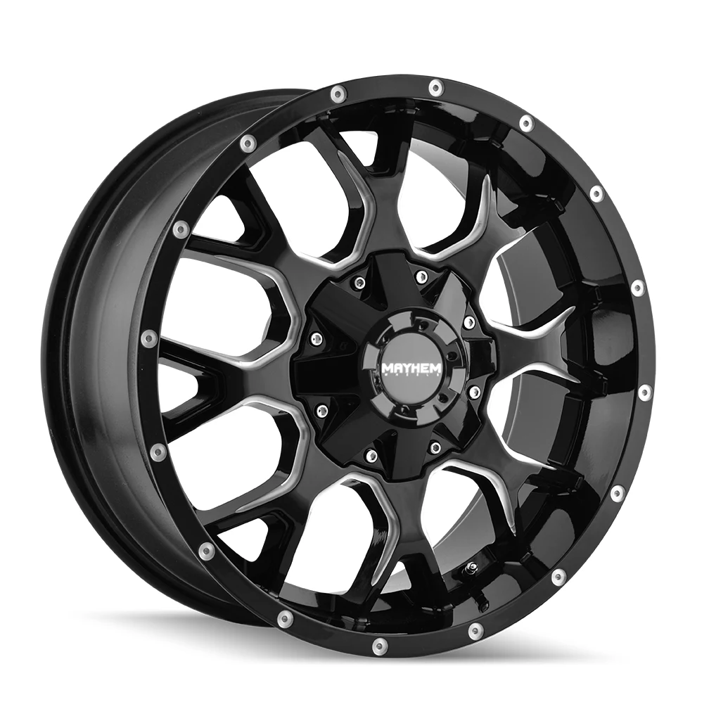 Mayhem Warrior Gloss Black Milled Wheel Mayhem Warrior Gloss Black Milled Wheel
