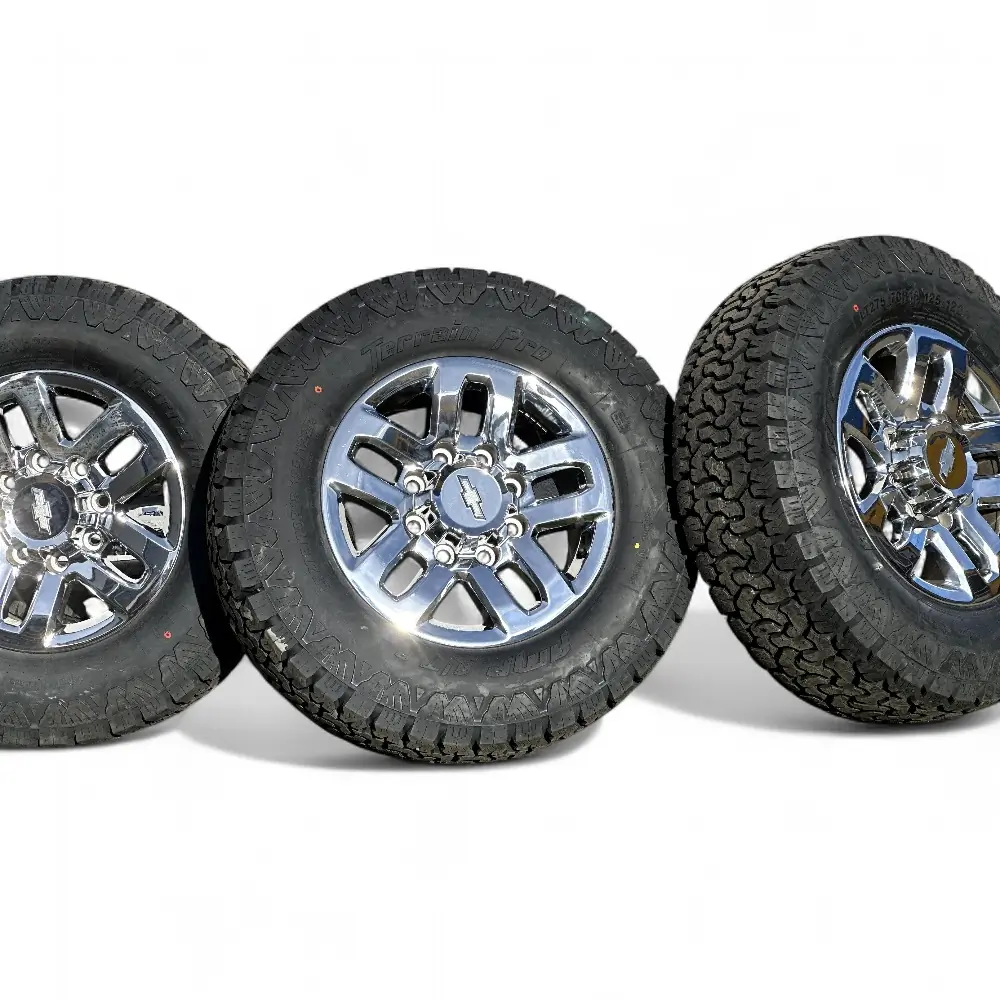 Chevrolet + AMP Chevrolet 10 Spoke 18.0x8.0 with AMP Terrain Pro A/T LT275/70R18 Tires Wheel & Tire Package - View 7