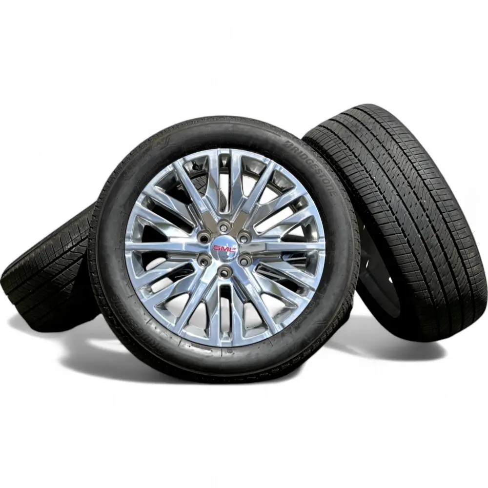 GMC + Bridgestone - 22" GMC Sierra Wheels 18 Spoke 6x139.7 Rims with Bridgestone Alenza A/S 02 275/50R22 Tires - package - 22.0" diameter - 6x139.7