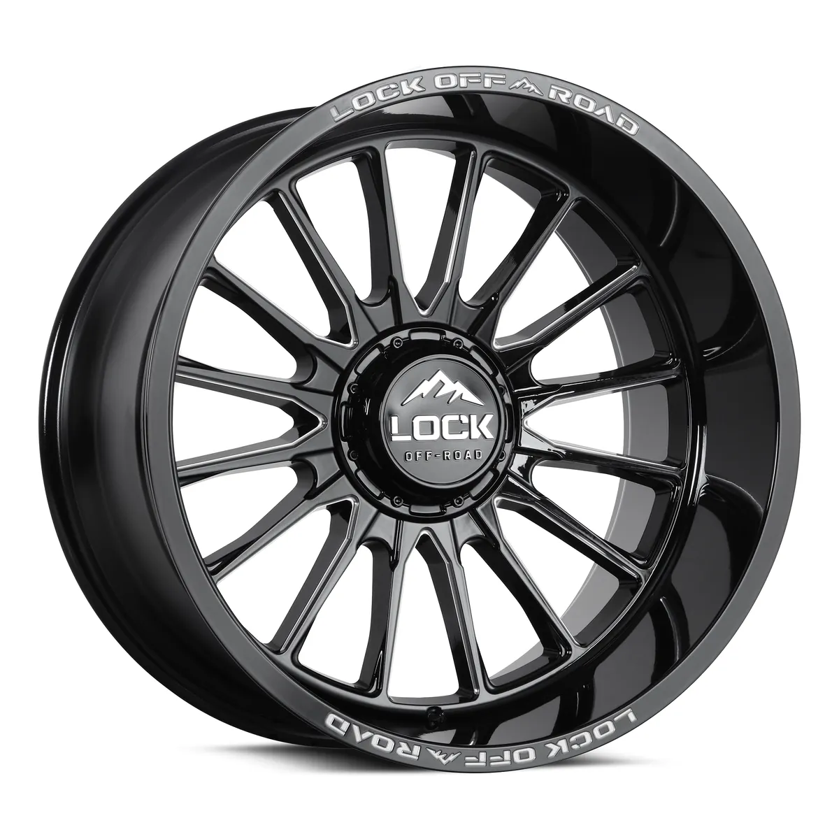 Striker Lock Extreme Gloss Black Milling Rims for Dodge Ram 2500, Dodge Ram 3500, Chevy Silverado 2500 Classic
