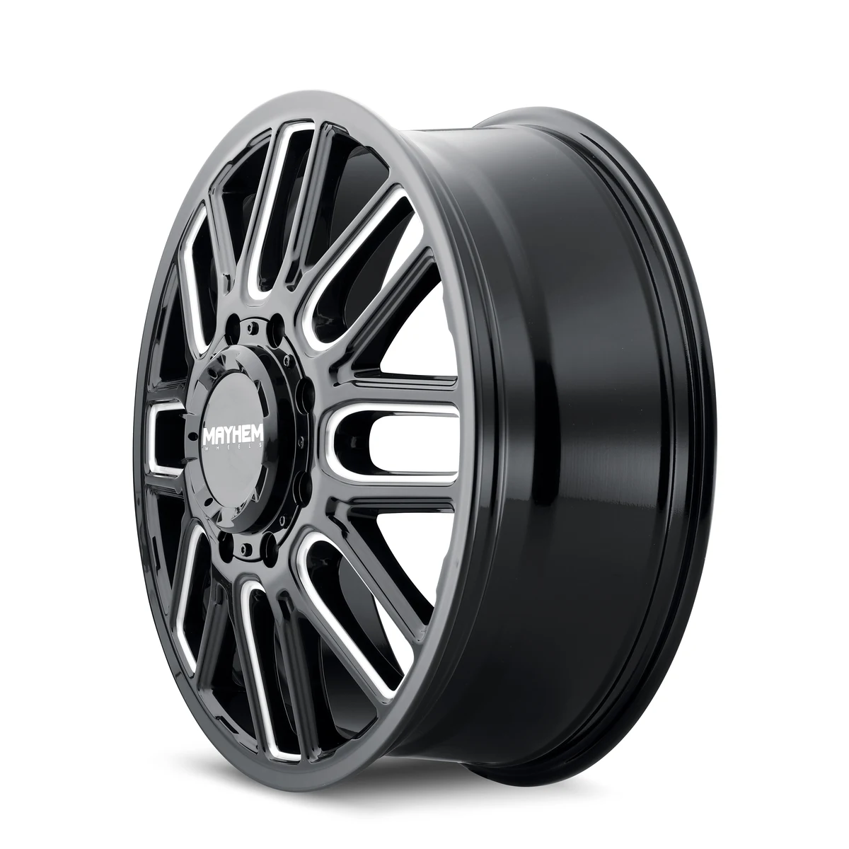 Cogent Dually Gloss Black Milled Rims for Dodge Ram 2500, Dodge Ram 3500, Chevy Silverado 2500 Classic