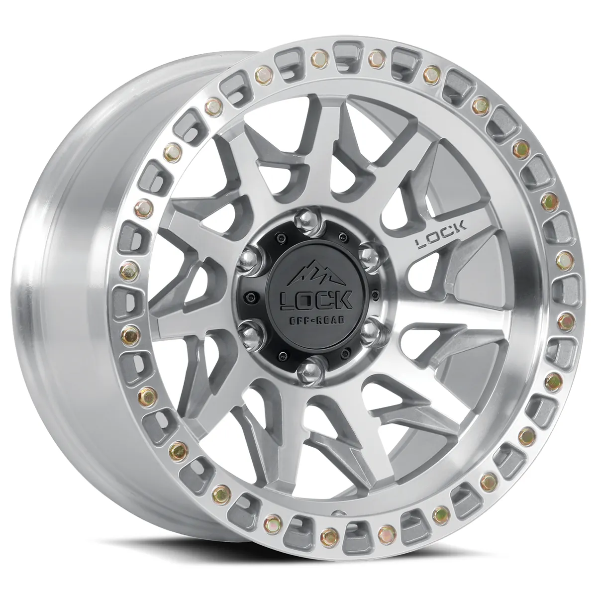 Lunatic Machined With Clear Coat Rims for Toyota Tacoma, Toyota 4Runner, Chevy Silverado