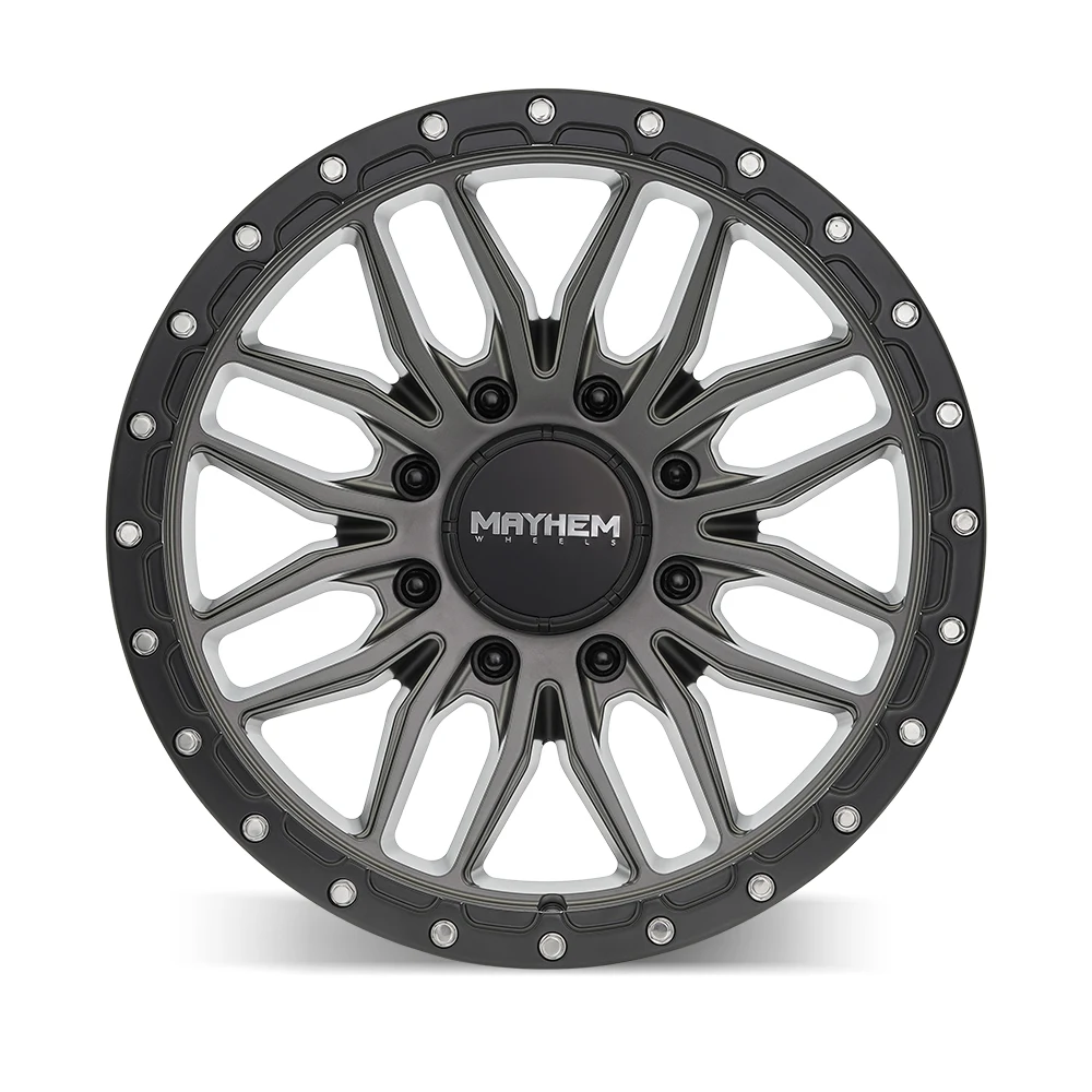 Vector Matte Gunmetal Black Lip Rims for Dodge Ram 2500, Dodge Ram 3500, Chevy Silverado 2500 Classic