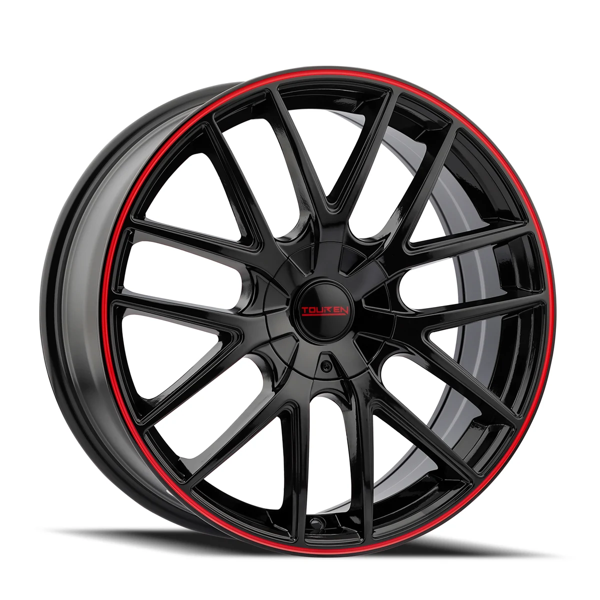 Touren Tr60 Gloss Black With Red Ring Wheel Touren Tr60 Gloss Black With Red Ring Wheel