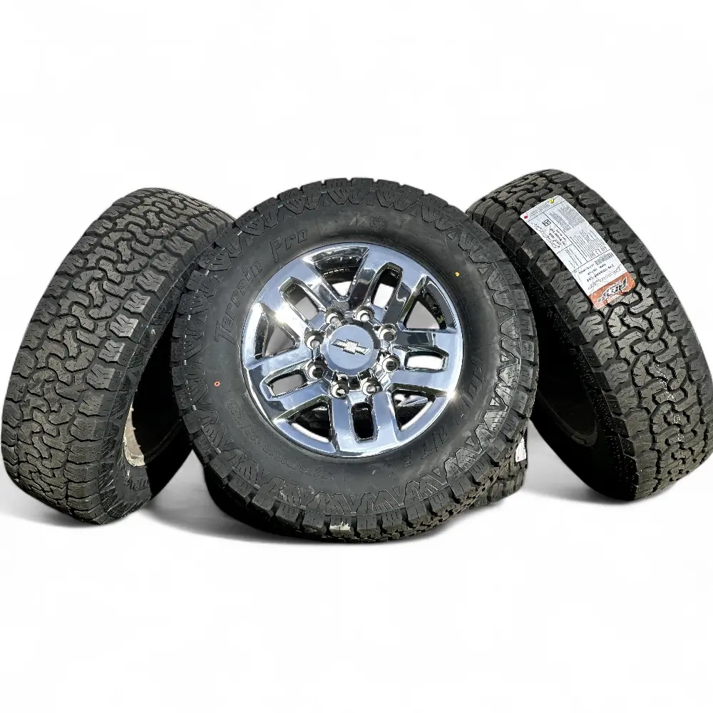 Chevrolet + AMP Chevrolet 10 Spoke 18.0x8.0 with AMP Terrain Pro A/T LT275/70R18 Tires Wheel & Tire Package - View 4
