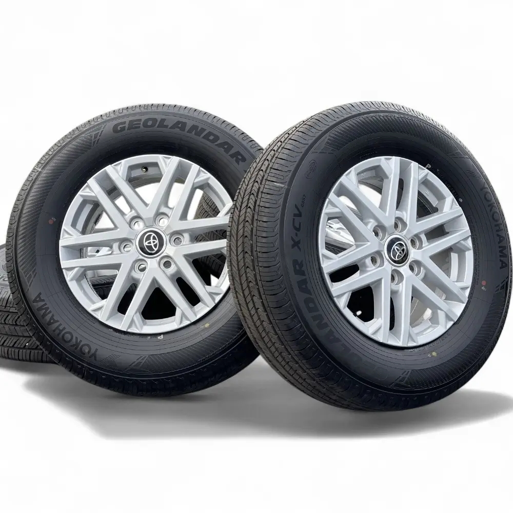 Toyota + Yokohama Toyota 12 Spoke Powder Coat Silver 18x7.5 Wheels 6x139.7 Rims with Yokohama Geolandar X-CV G057 265/70R18 Tires Wheel & Tire Package - View 3
