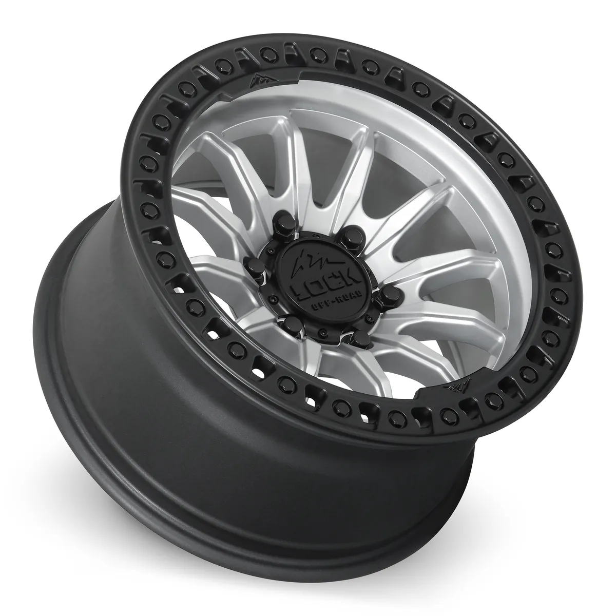 20 Inch Matte Silver With Matte Black Ring 6 Lug Rims TRAIL-2169MSMBR