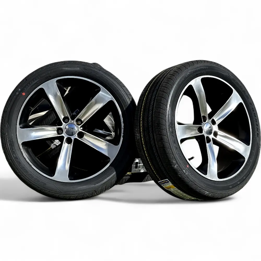 Dodge-Ram + Goodyear Dodge 5 Spoke Black Machined 20x9.0 Wheels 5x115 Rims with Goodyear Eagle Touring 245/45R20 Tires Wheel & Tire Package - View 4