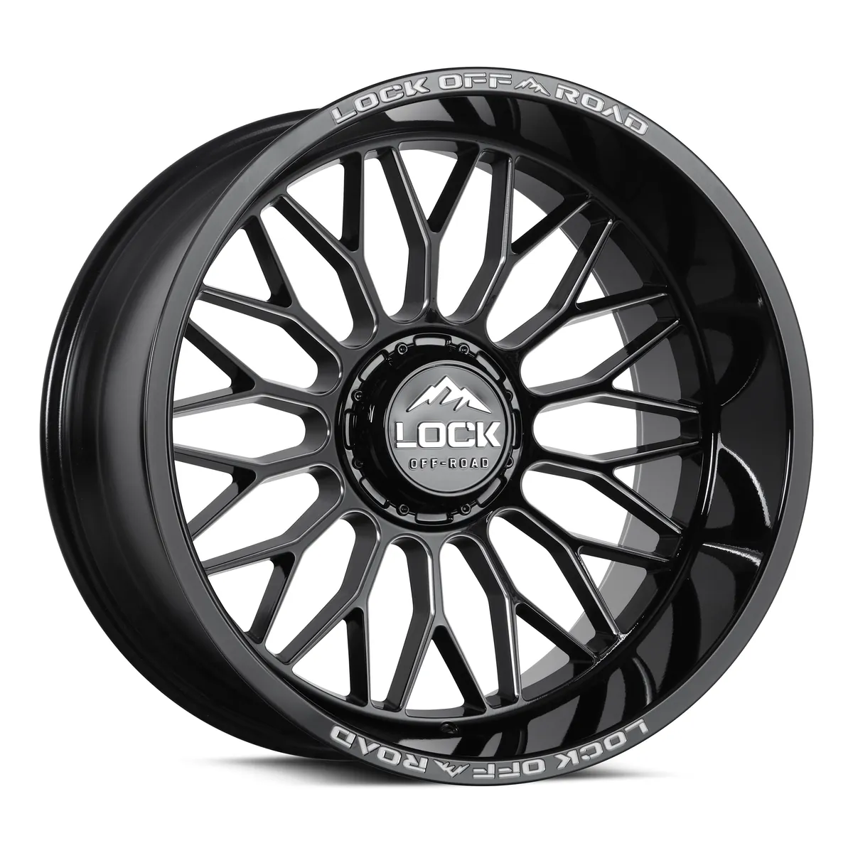Rampage Lock Extreme Gloss Black Milling Rims 22x10 6X135/6X139.7 ET-18