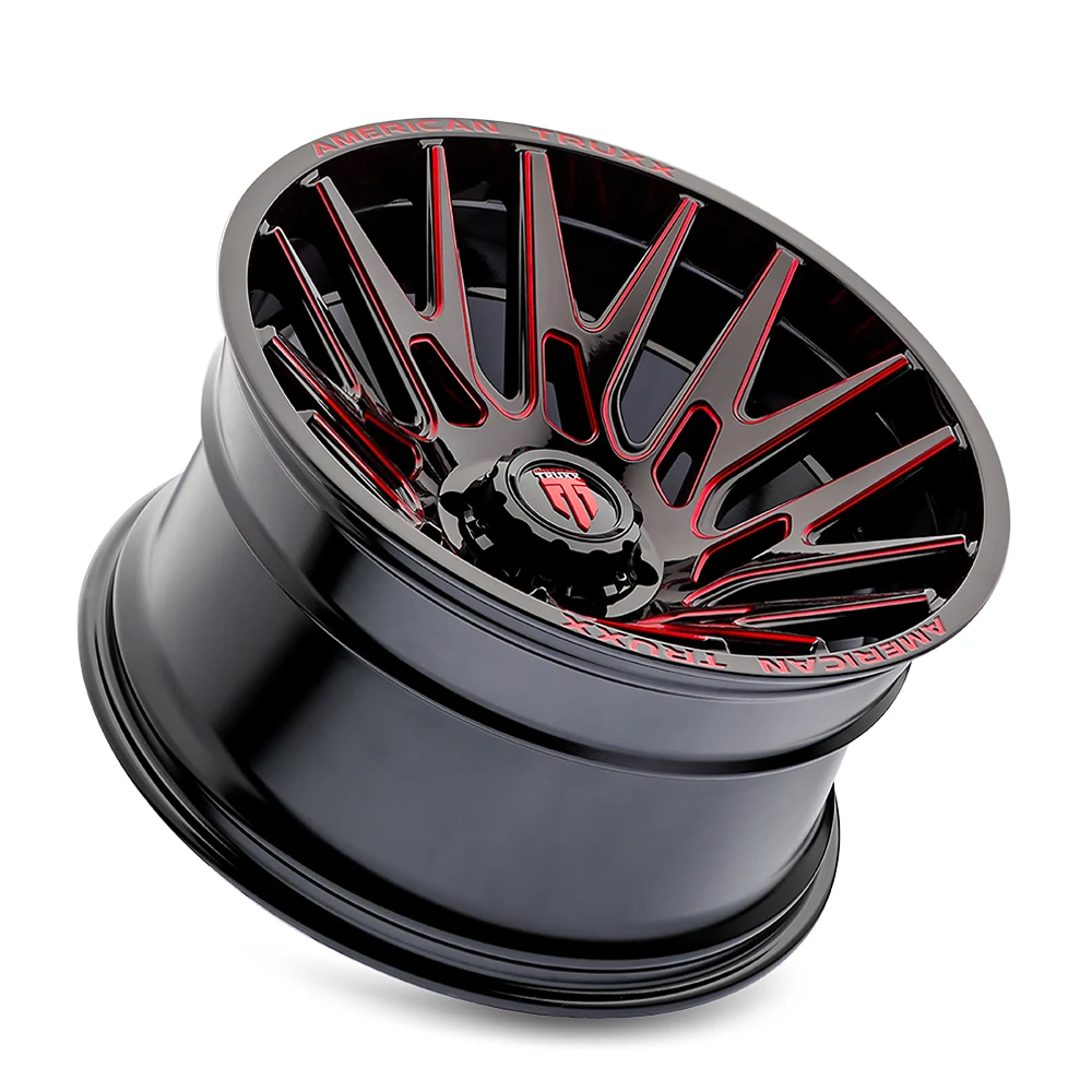 Evolution Gloss Black Prizm Red Rims for Dodge Ram 2500, Dodge Ram 3500, Chevy Silverado 2500 Classic