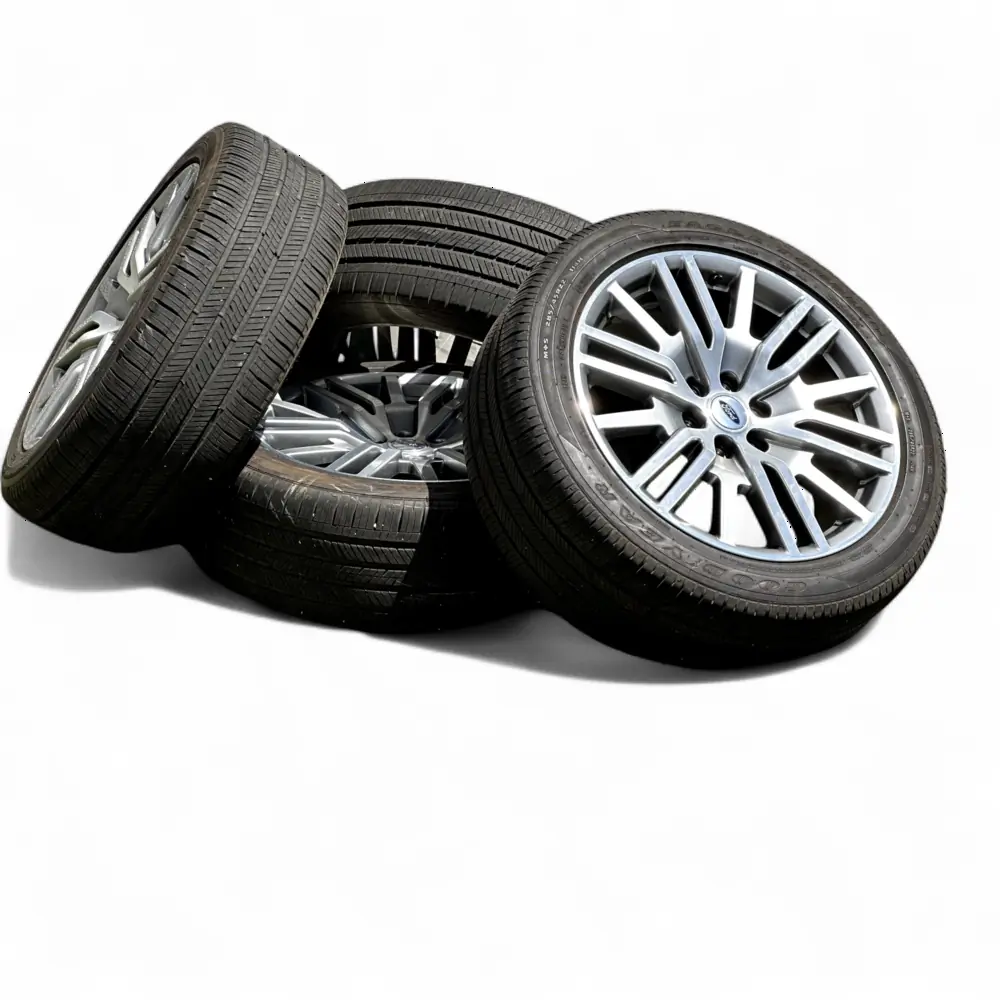 Ford + Goodyear Ford 18 Spoke Silver Machined 22x9.5 Wheels 6x135 Rims with Goodyear Eagle Touring 285/45R22 Tires Wheel & Tire Package - View 3